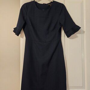 Womens Size 4 Banana Republic Factory Navy Blue Ruffle Sleeve Dress